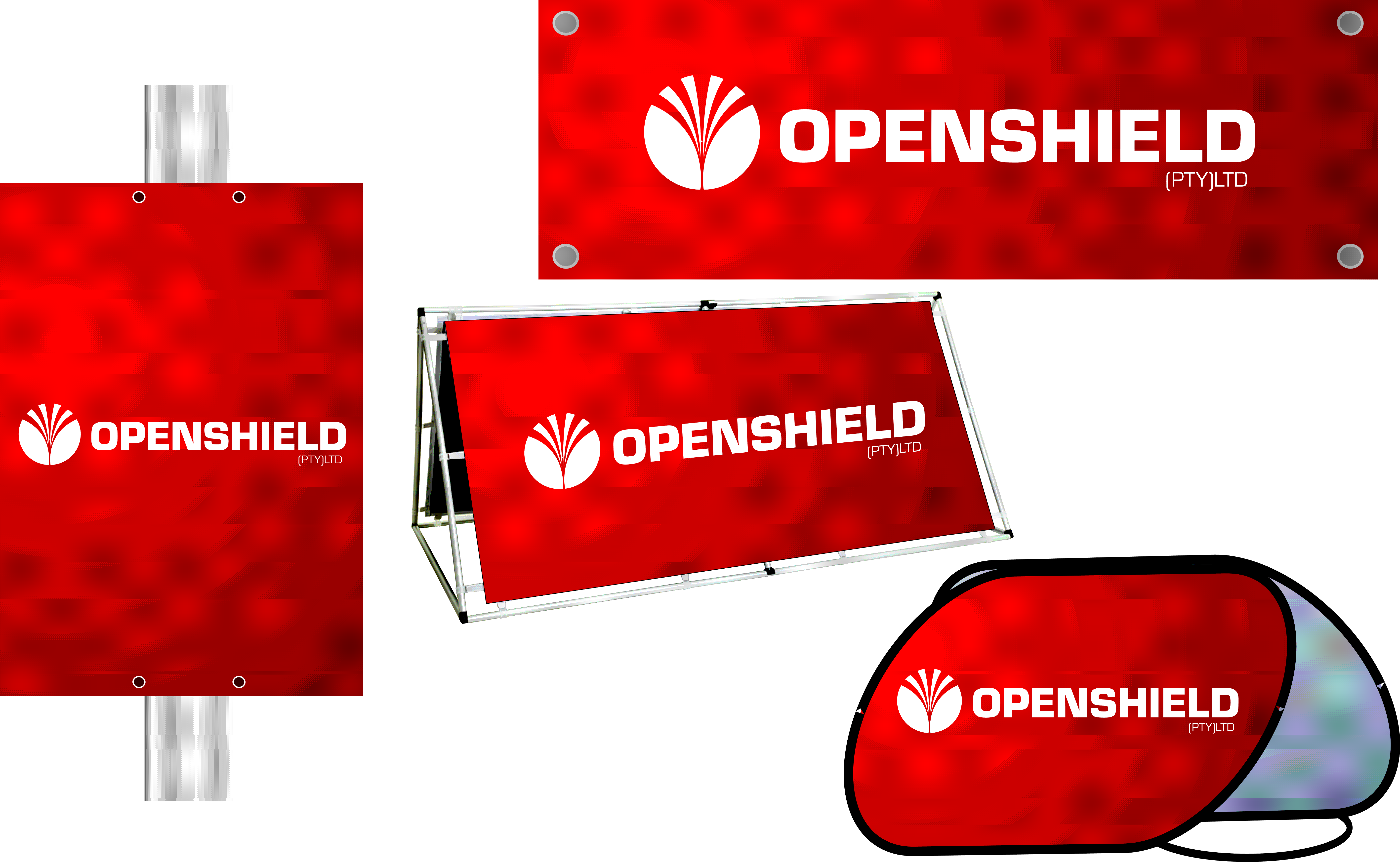 Street Pole Posters, A-frames, Marching Banners, pop-up banners.